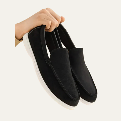 VogeLuxe | Men’s Suede Driving Moccasins with Metal Keeper Detail