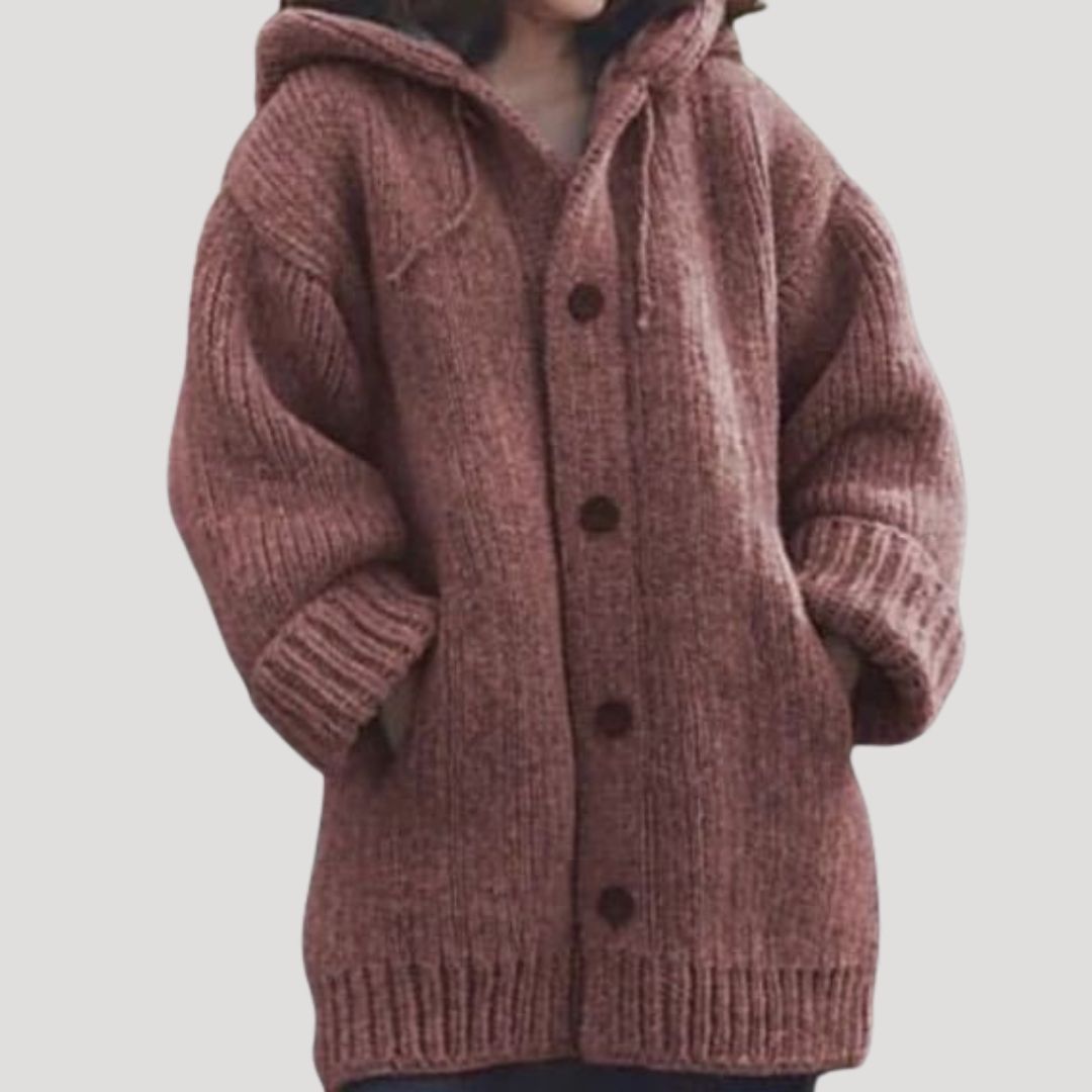 Soft Women's Large Knit Hoodie Cardigan