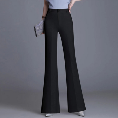 Fitted High Waisted Wide Leg Women's Pants