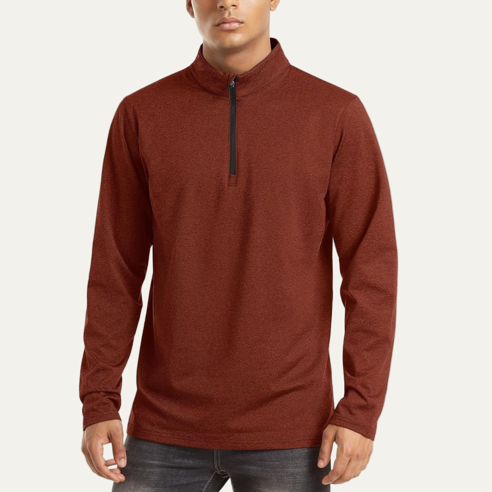 VogeLuxe | Men’s Technical Quarter Zip Stand Collar Shirt