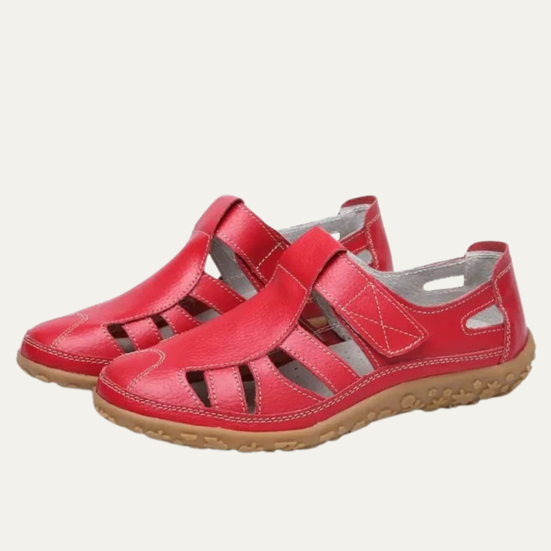 VogeLuxe | Women’s Closed Toe Caged Comfort Flat Shoe