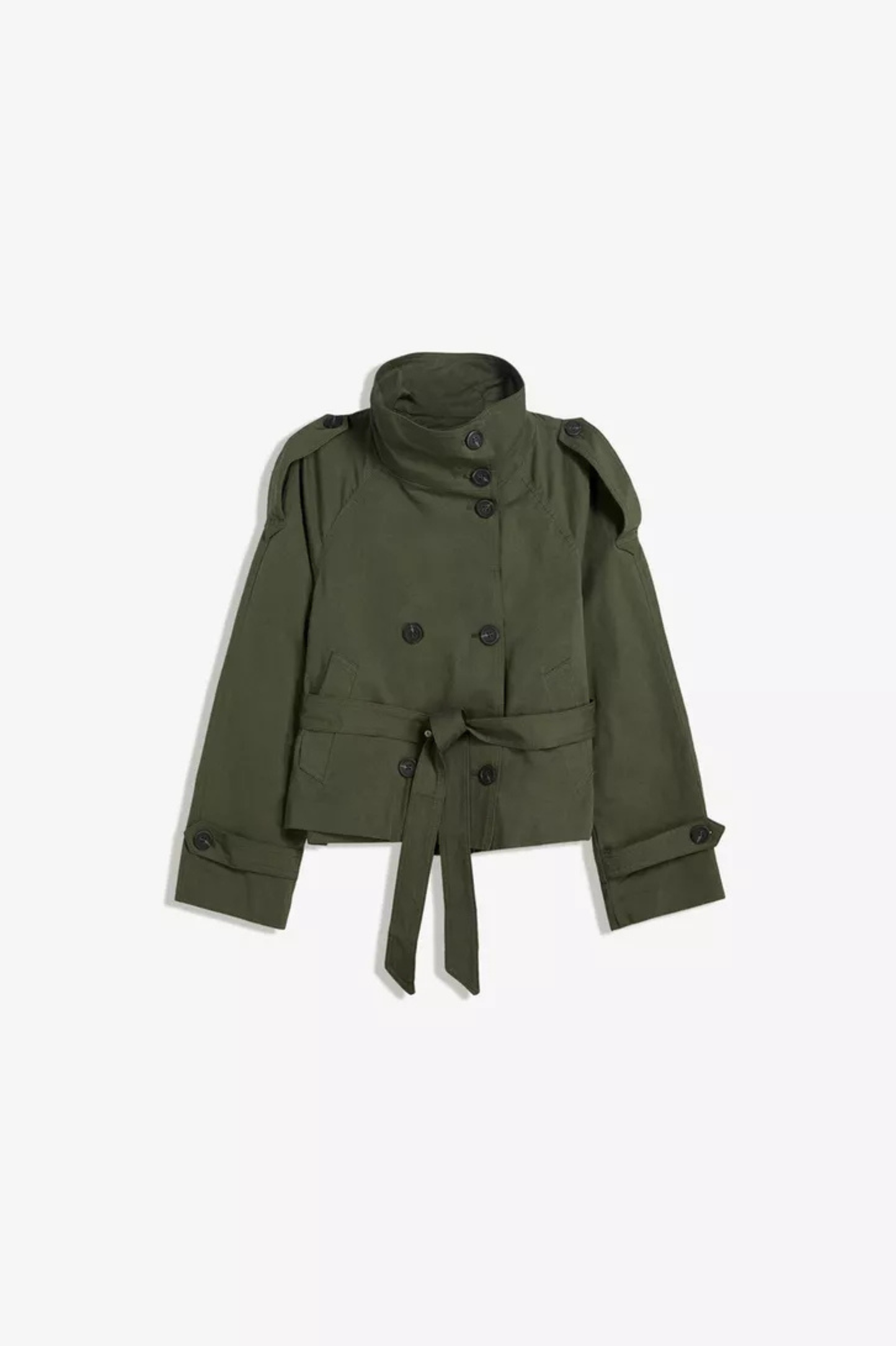 Classic Short Trench Coat - Slim Fit Water Repellent Jacket