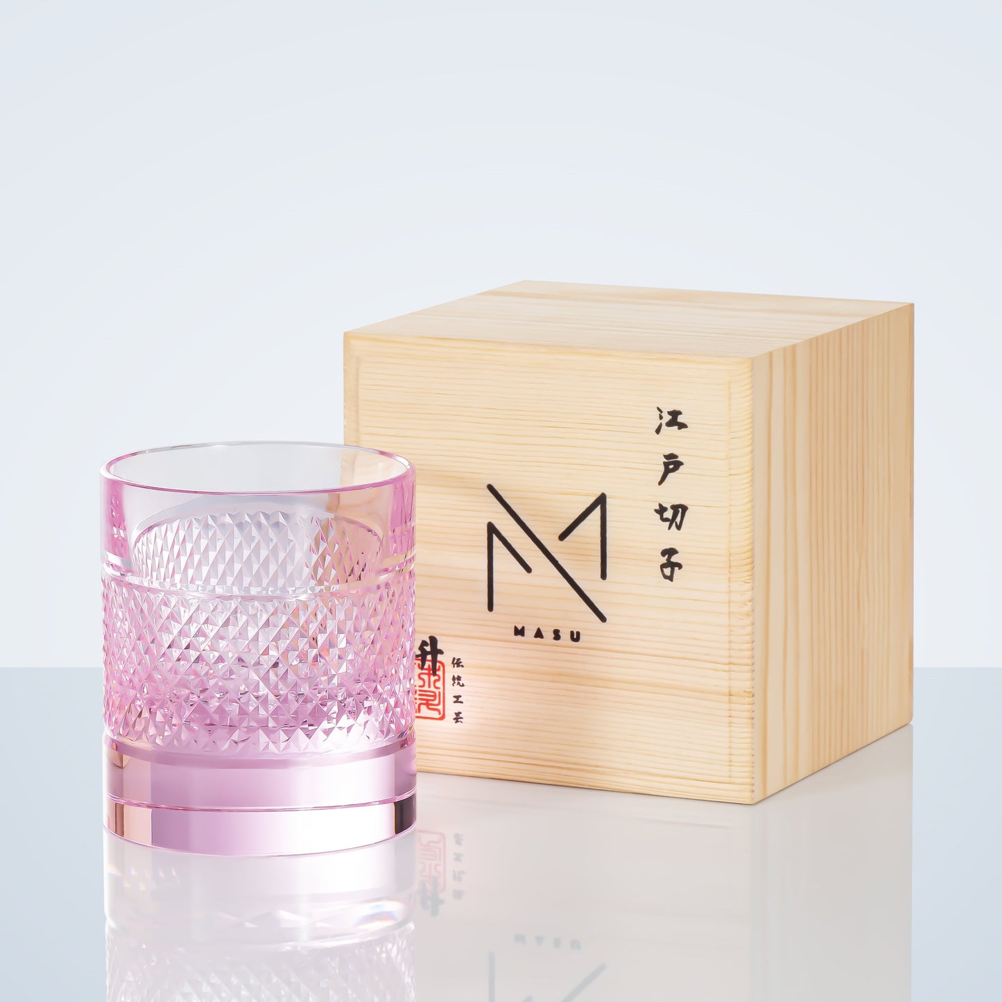 Colorful Diamond Whisky Glasses Set with Wood Case