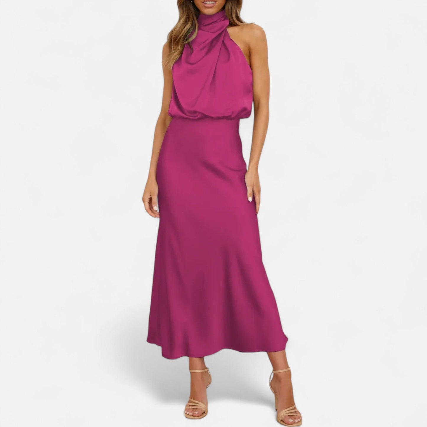 Elegant Satin Sleeveless Maxi Dress for Women