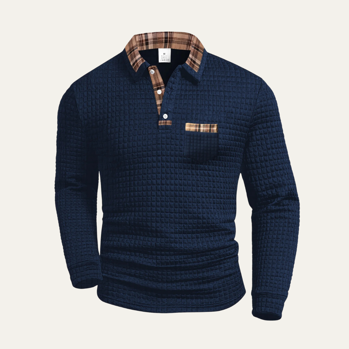 VogeLuxe | Men’s Textured Waffle Knit Polo Shirt
