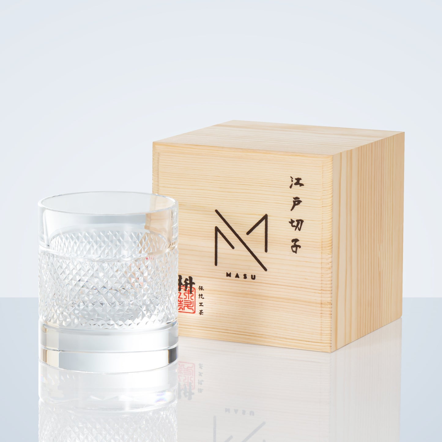 Colorful Diamond Whisky Glasses Set with Wood Case