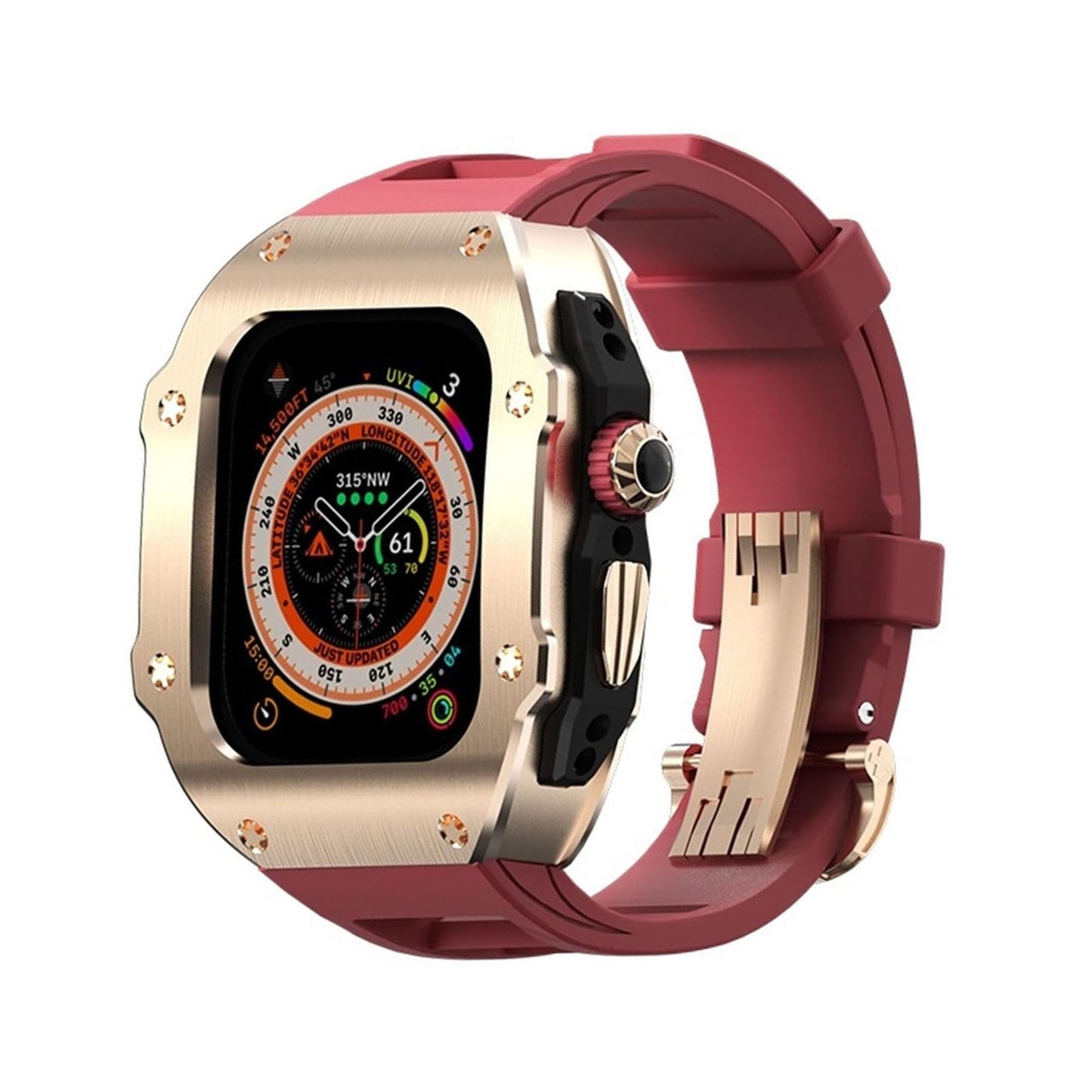 Durable Rubber Band & Steel Case for Apple Watch Ultra