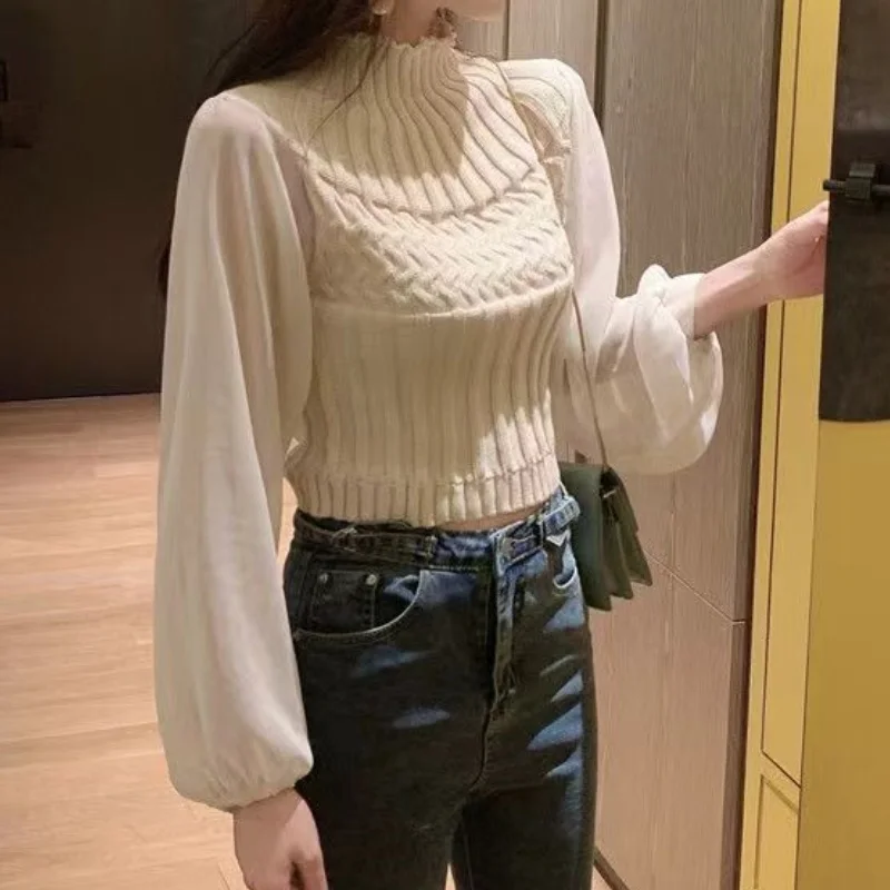 Warm Women's Long Sleeve Turtleneck Sweater Vest - VogeLuxe