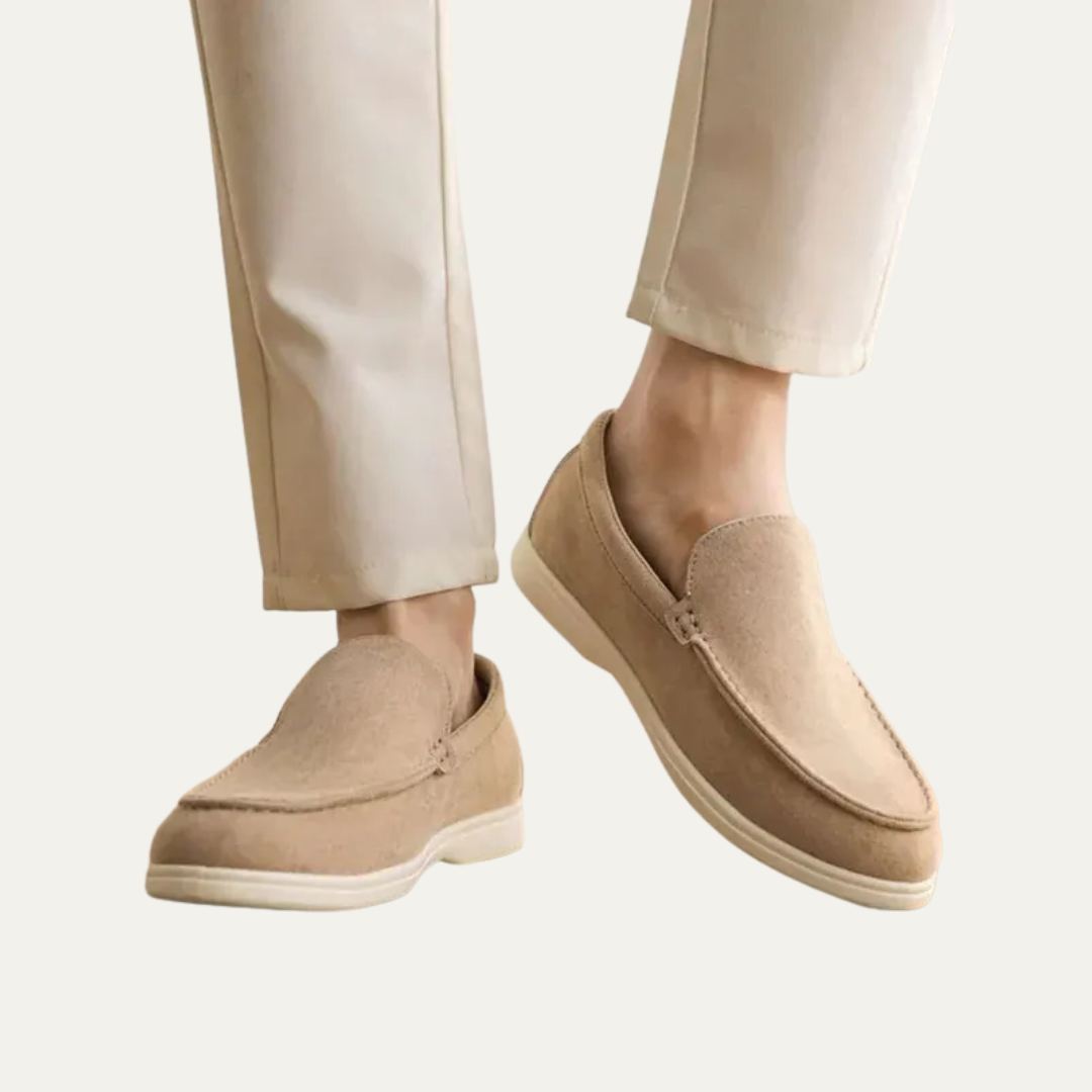 VogeLuxe | Men’s Suede Driving Moccasins with Metal Keeper Detail