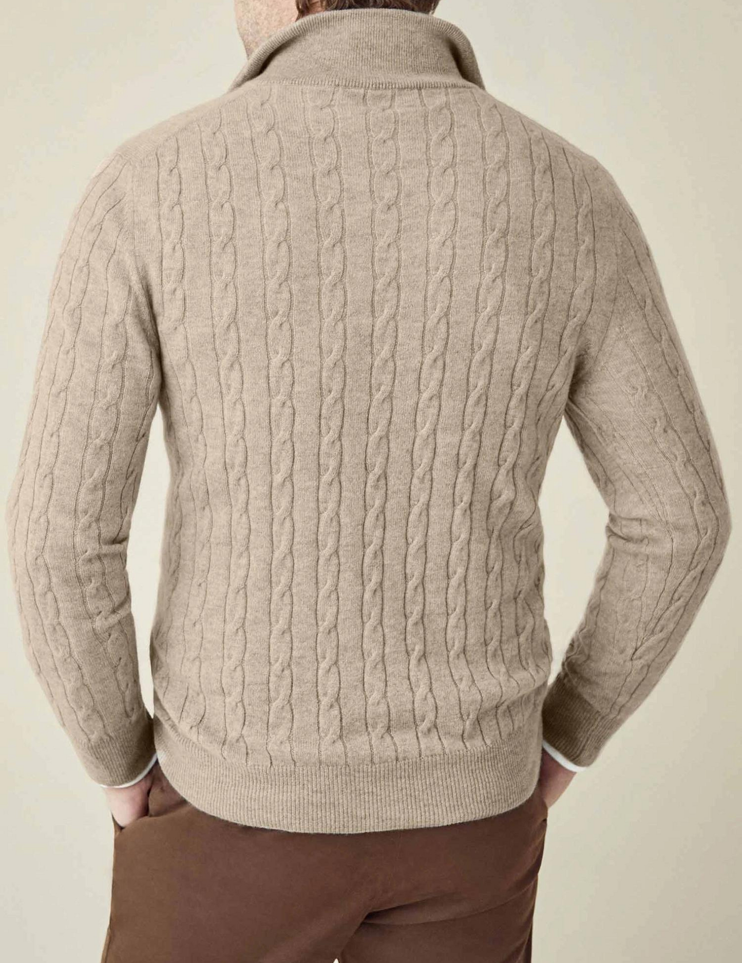 VogeLuxe | Men’s Cable Knit Zipper Sweater