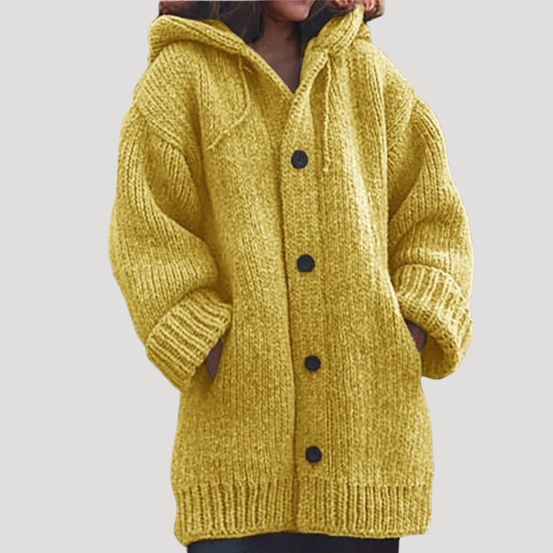 Soft Women's Large Knit Hoodie Cardigan