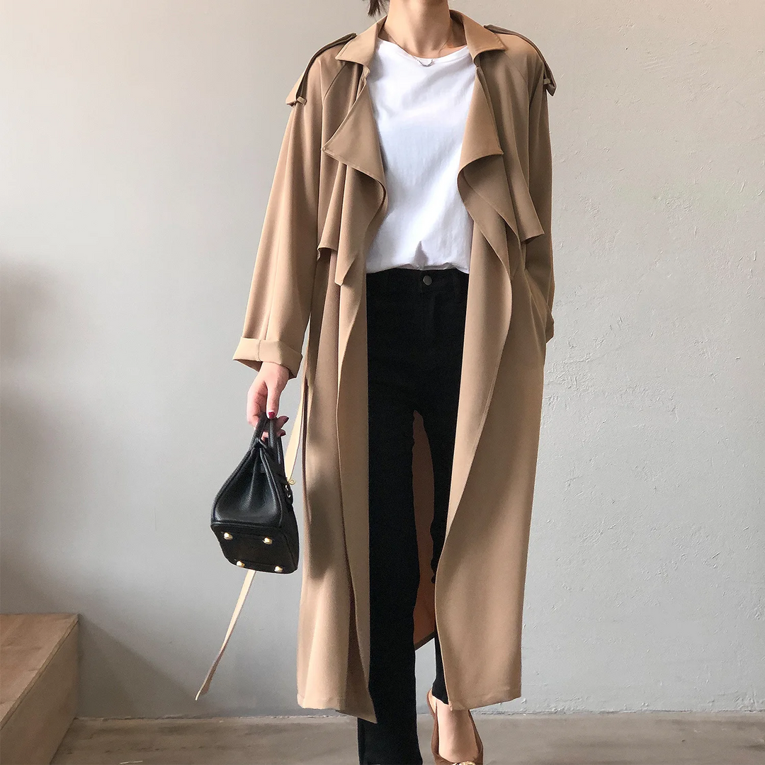 Relaxed Fit Waterfall Trench Coat