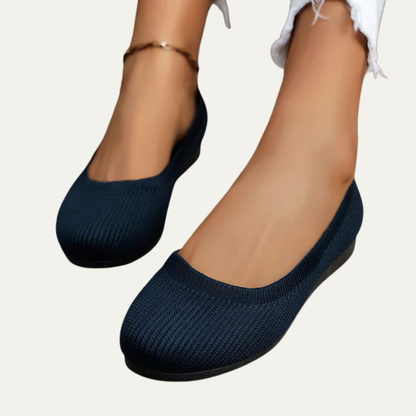 VogeLuxe | Women’s Breathable Knit Ballet Flats with Cushioned Insole