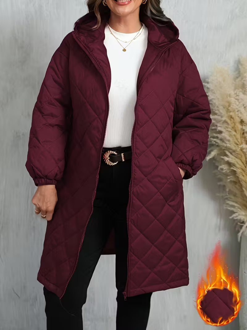 Women's Insulated Padded Parka Jacket - Warm Winter Coat
