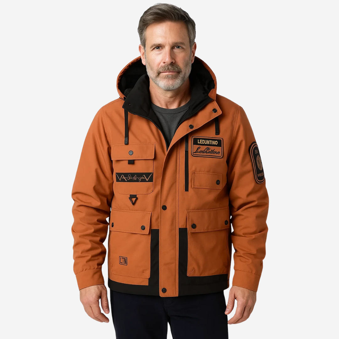 VogeLuxe | Men’s Technical Utility Jacket with Detachable Hood