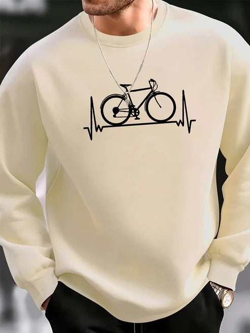 Cozy Mens Sweatshirt with Bike Design