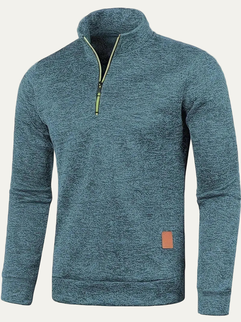 VogeLuxe | Men’s Contrast Trim Quarter Zip Pullover