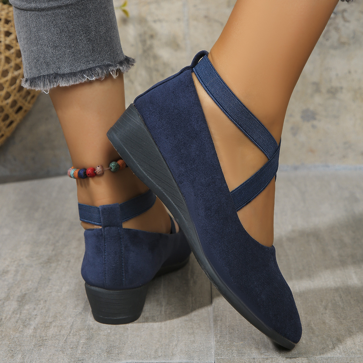 Melinda | Fashionable Slip On Wedge Sandals