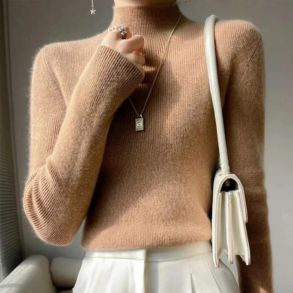 Warm Fitted Ladies Wool Sweater for Winter