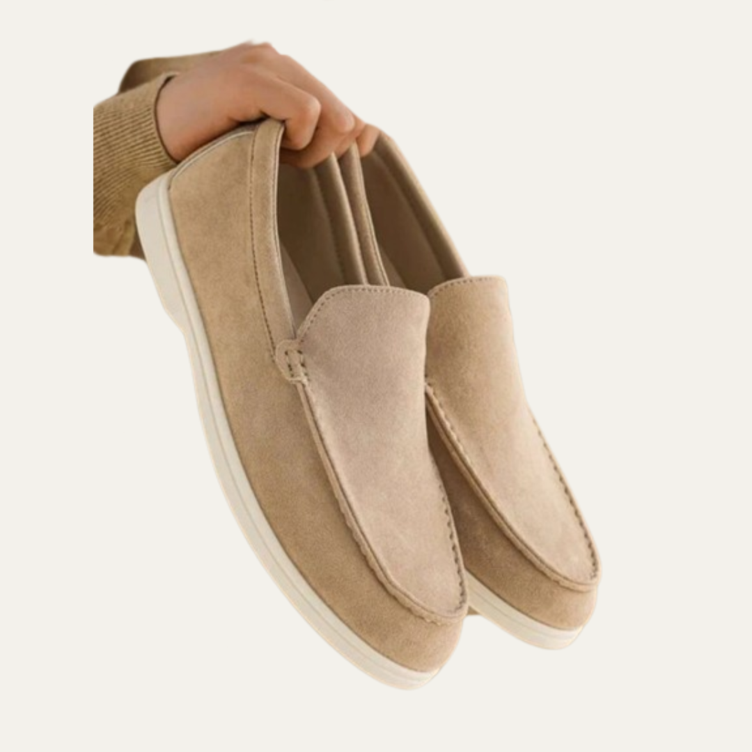 VogeLuxe | Men’s Suede Driving Moccasins with Metal Keeper Detail