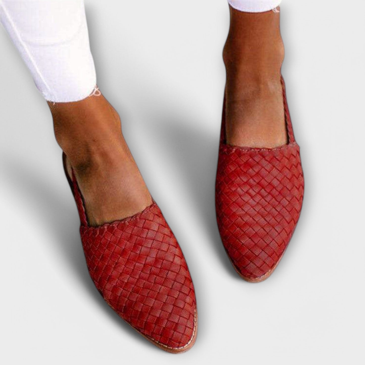 VogeLuxe | Women’s Woven Pointed Toe Flat Loafers