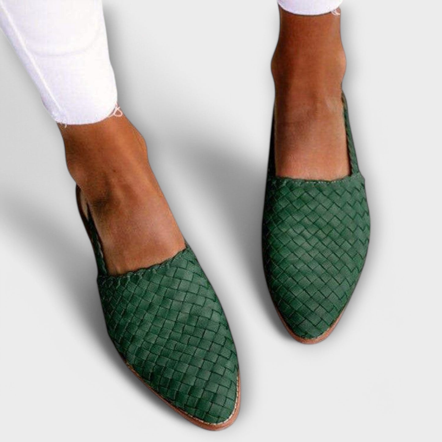 VogeLuxe | Women’s Woven Pointed Toe Flat Loafers
