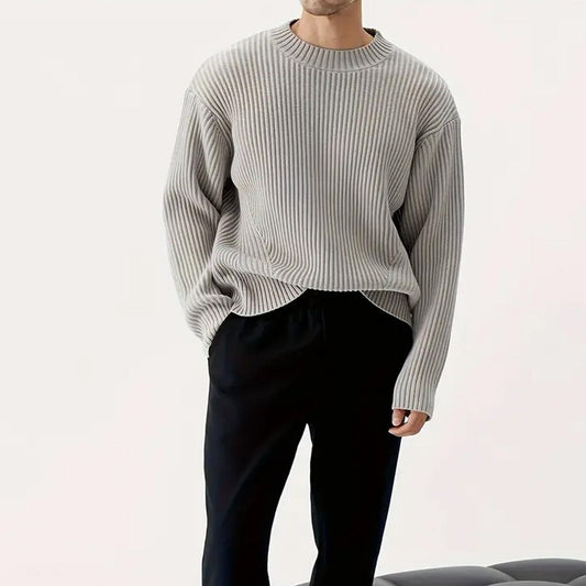 Casual Men's Loose Fit Crew Neck Sweater - VogeLuxe