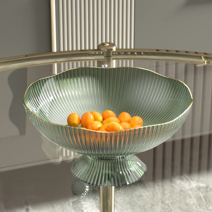 Elegant Glass Fruit Bowl with Golden Edge