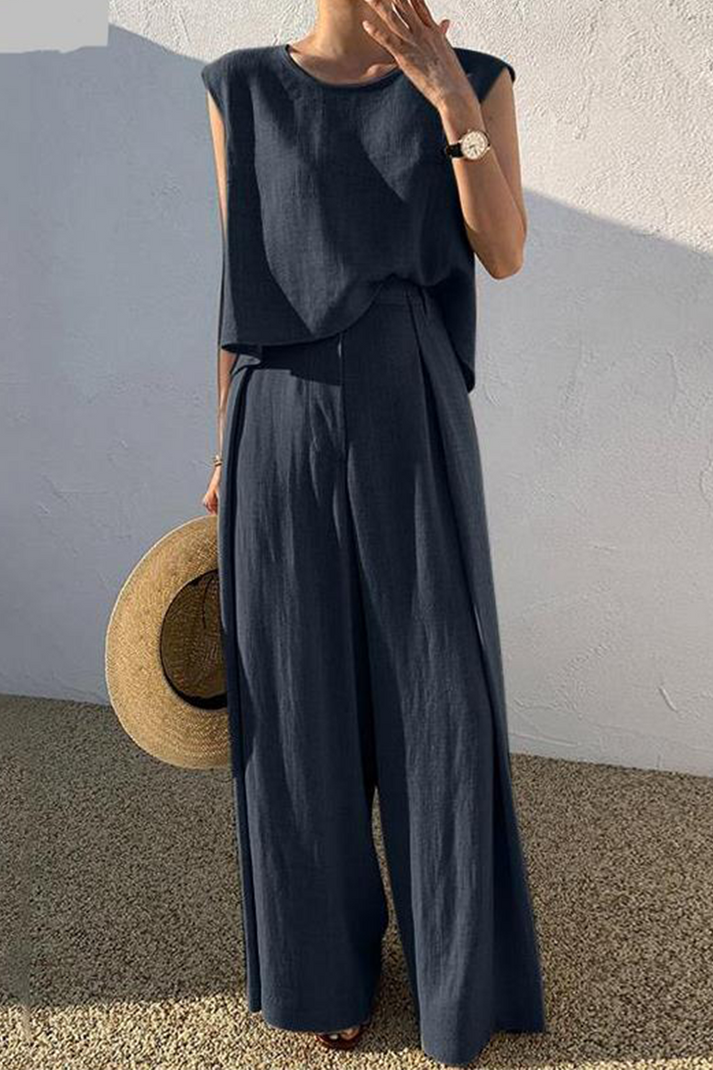 Relaxed Fit Summer Linen Pants and Top Set