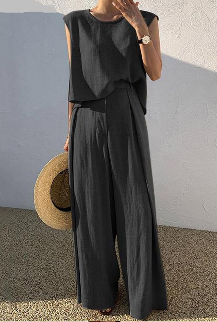 Relaxed Fit Summer Linen Pants and Top Set