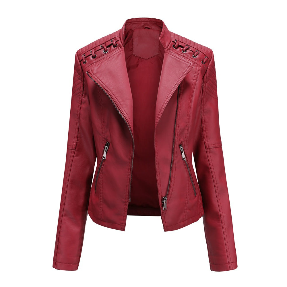 Stylish Faux Leather Women's Jacket for Daily Wear