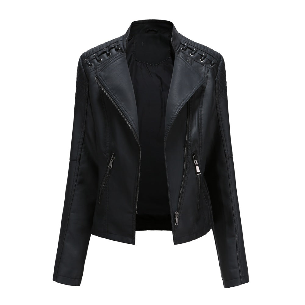 Stylish Faux Leather Women's Jacket for Daily Wear