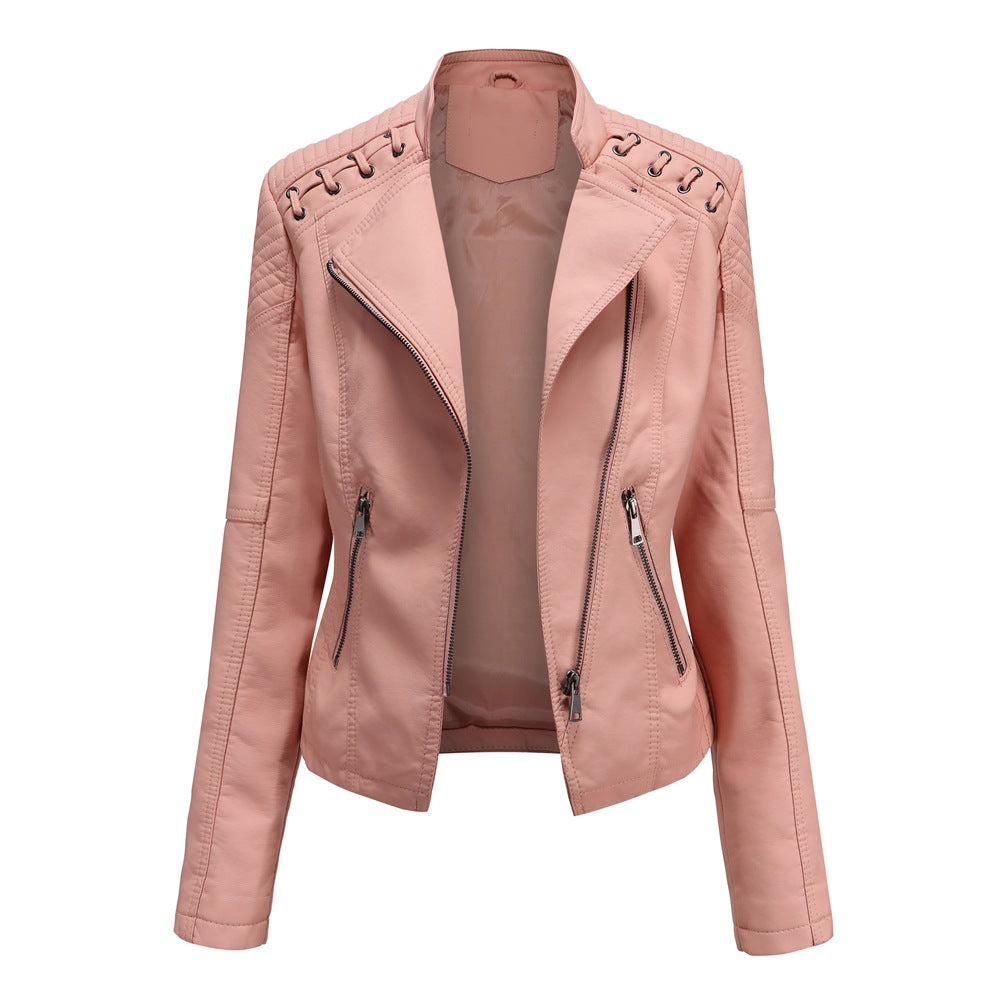 Stylish Faux Leather Women's Jacket for Daily Wear