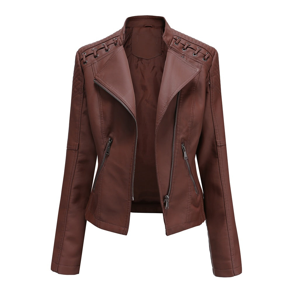 Stylish Faux Leather Women's Jacket for Daily Wear