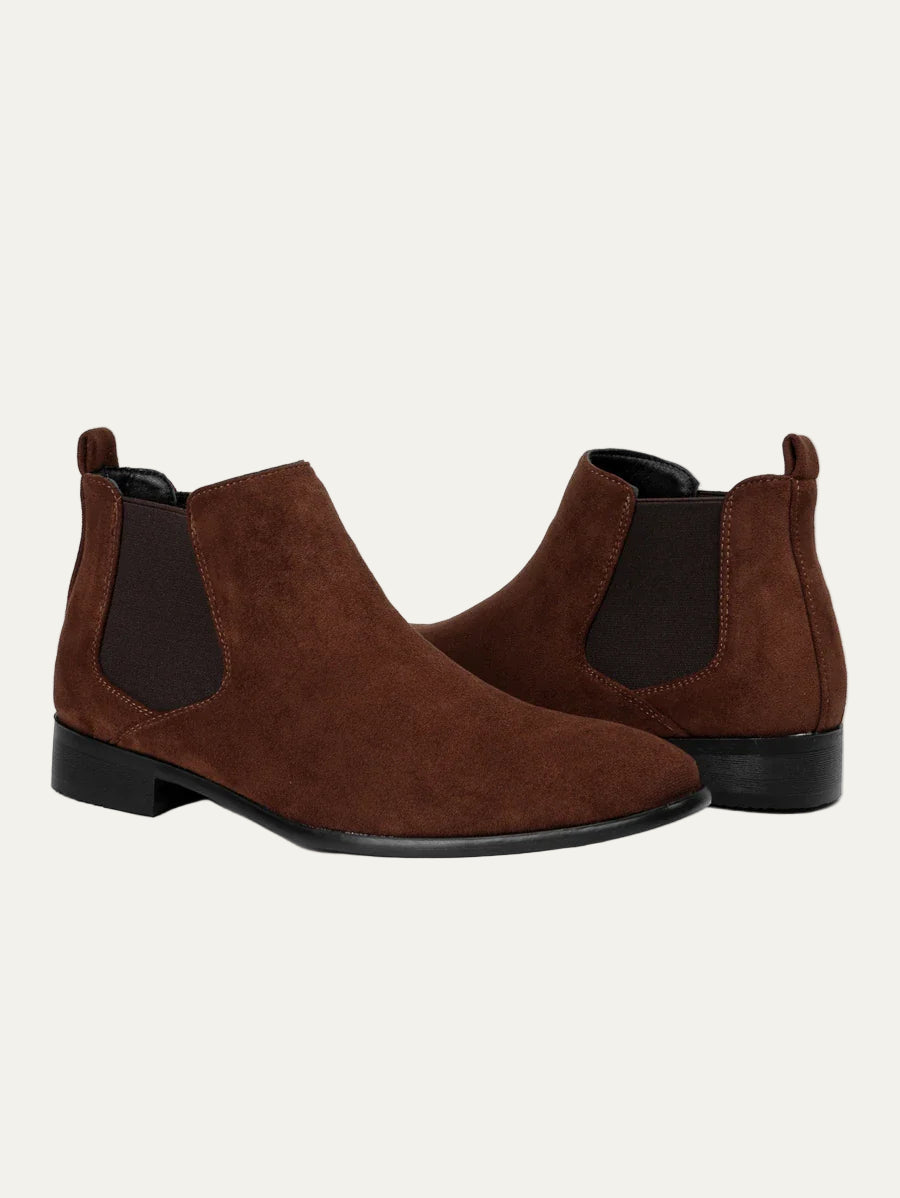VogeLuxe | Men’s Suede Chelsea Boots with Pointed Toe