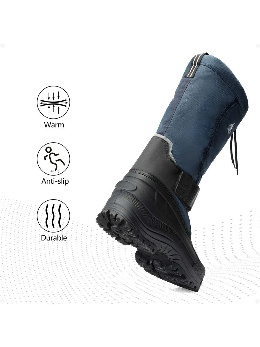 VogeLuxe | Men’s Tall Rugged Winter Snow Boots with Strap and Drawstring