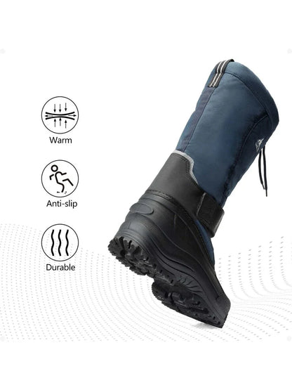 VogeLuxe | Men’s Tall Rugged Winter Snow Boots with Strap and Drawstring