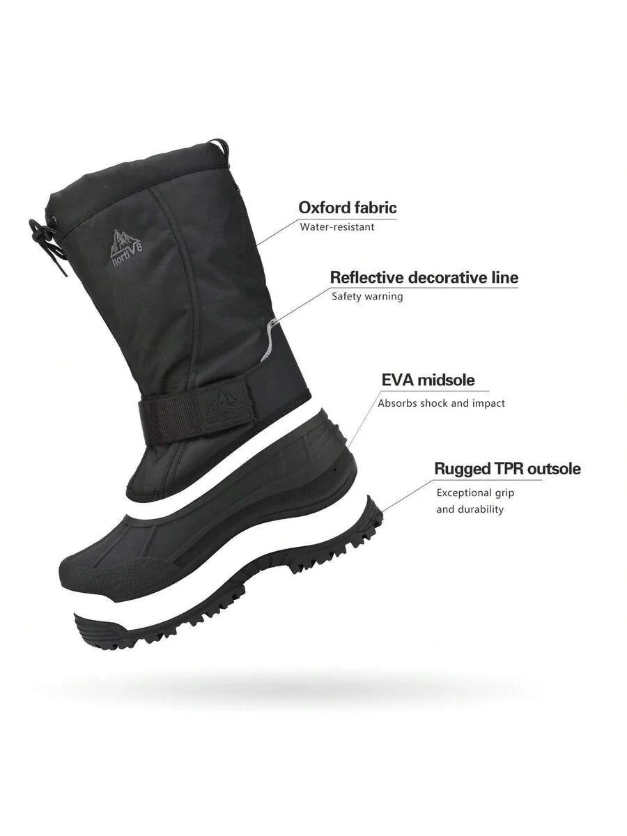 VogeLuxe | Men’s Tall Rugged Winter Snow Boots with Strap and Drawstring