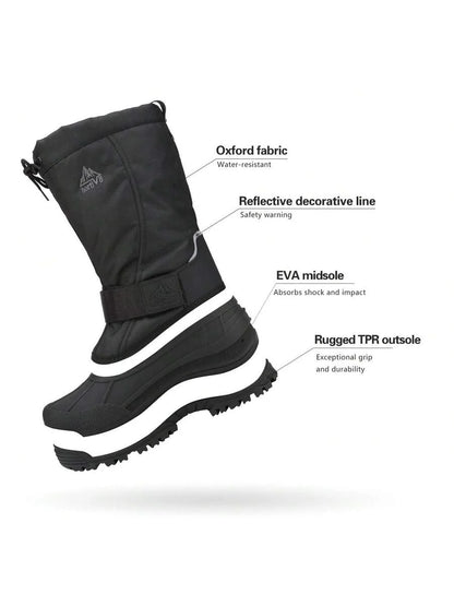 VogeLuxe | Men’s Tall Rugged Winter Snow Boots with Strap and Drawstring