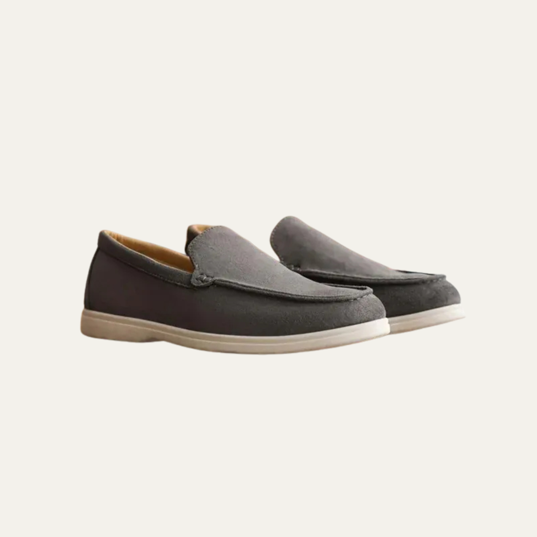 VogeLuxe | Men’s Suede Driving Moccasins with Metal Keeper Detail