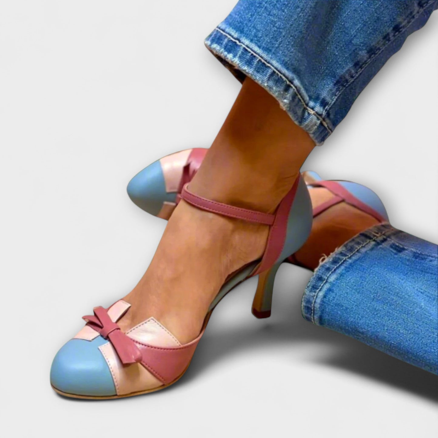 VogeLuxe | Women’s Vintage Mary Jane Heels with Bow Accent