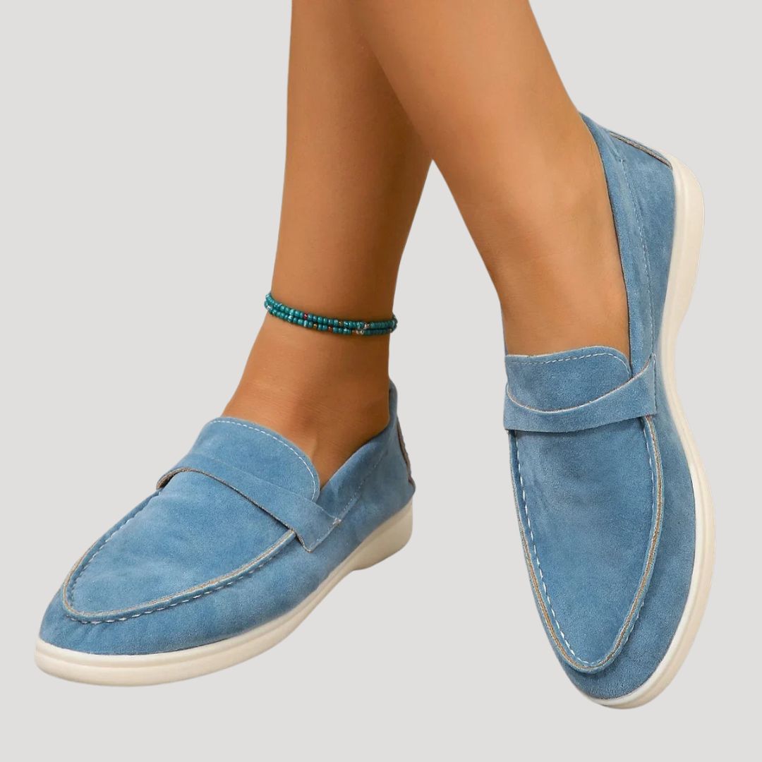 Ladies Soft Leather Slip On Shoes