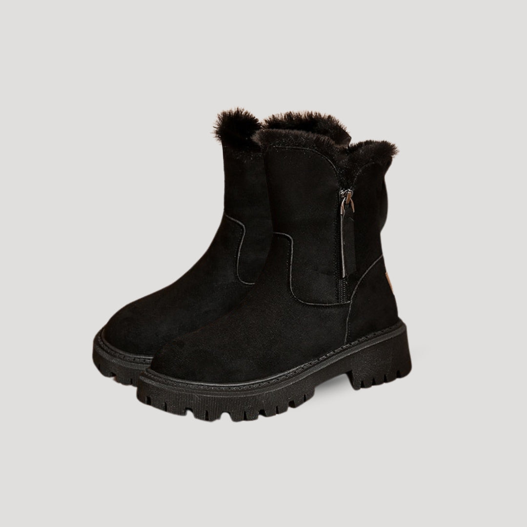 Cozy Insulated Snow Boots for Women - Zip Up Warmth