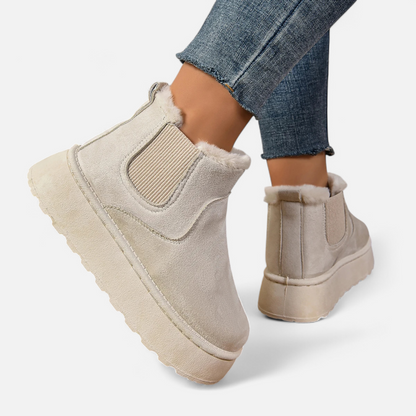 Comfortable Women's Low Heel Faux Fur Boots