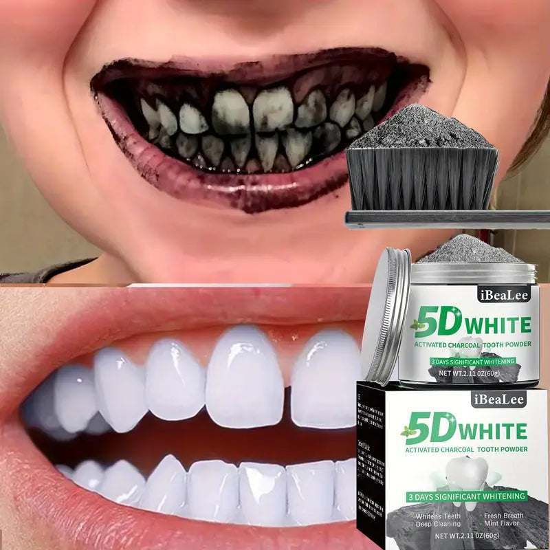 Natural Teeth Whitening Powder with Activated Charcoal - VogeLuxe