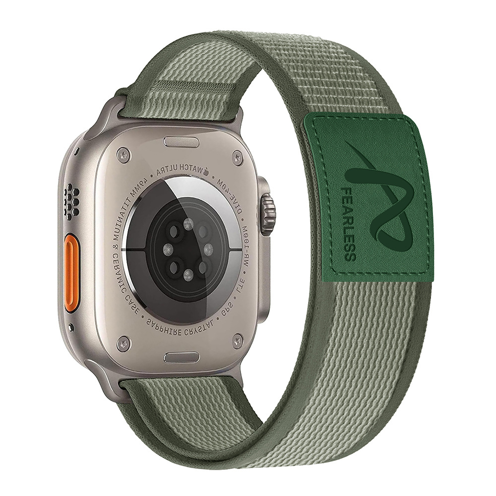 Durable Nylon Band with Leather Patch for Apple Watch