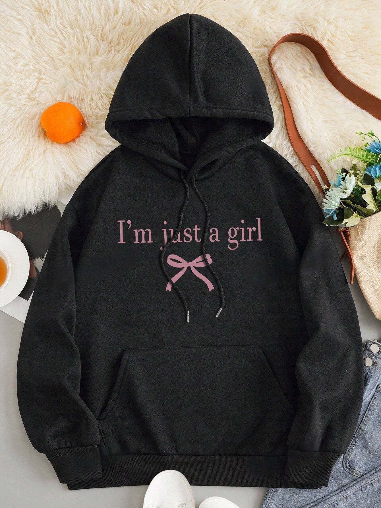 Comfy Women's Large Hoodie with Fun Graphic Print - VogeLuxe