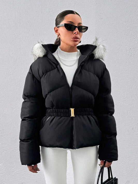 Warm Hooded Parka Jacket - Faux Fur Lined - VogeLuxe