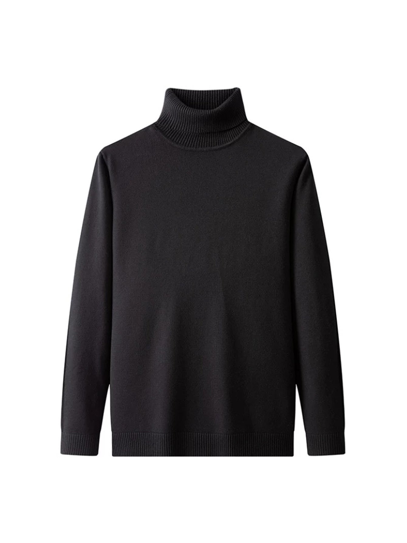 Cozy Black Crew Neck Winter Sweater - VogeLuxe