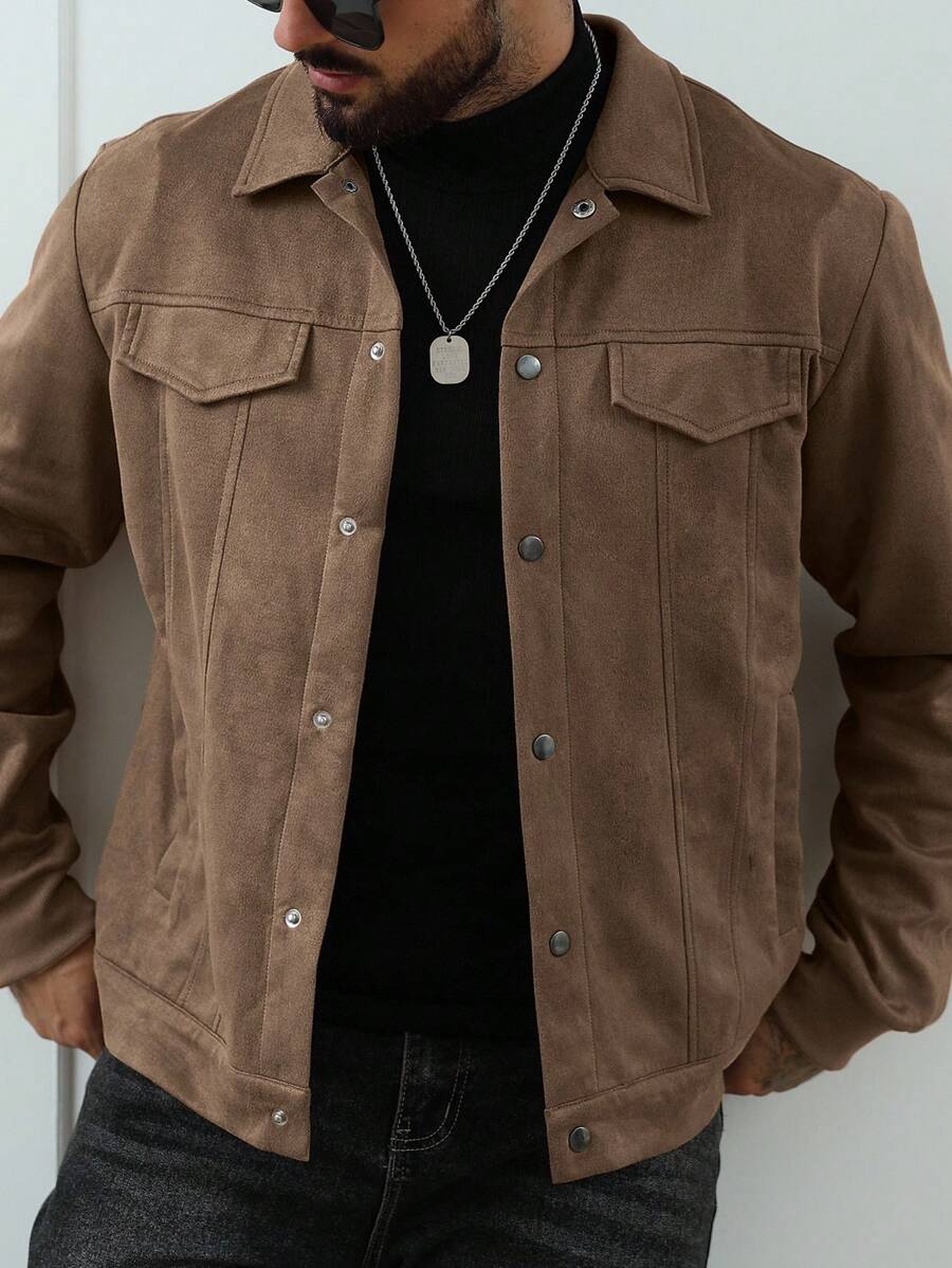 Timeless Brown Leather Look Jacket - VogeLuxe